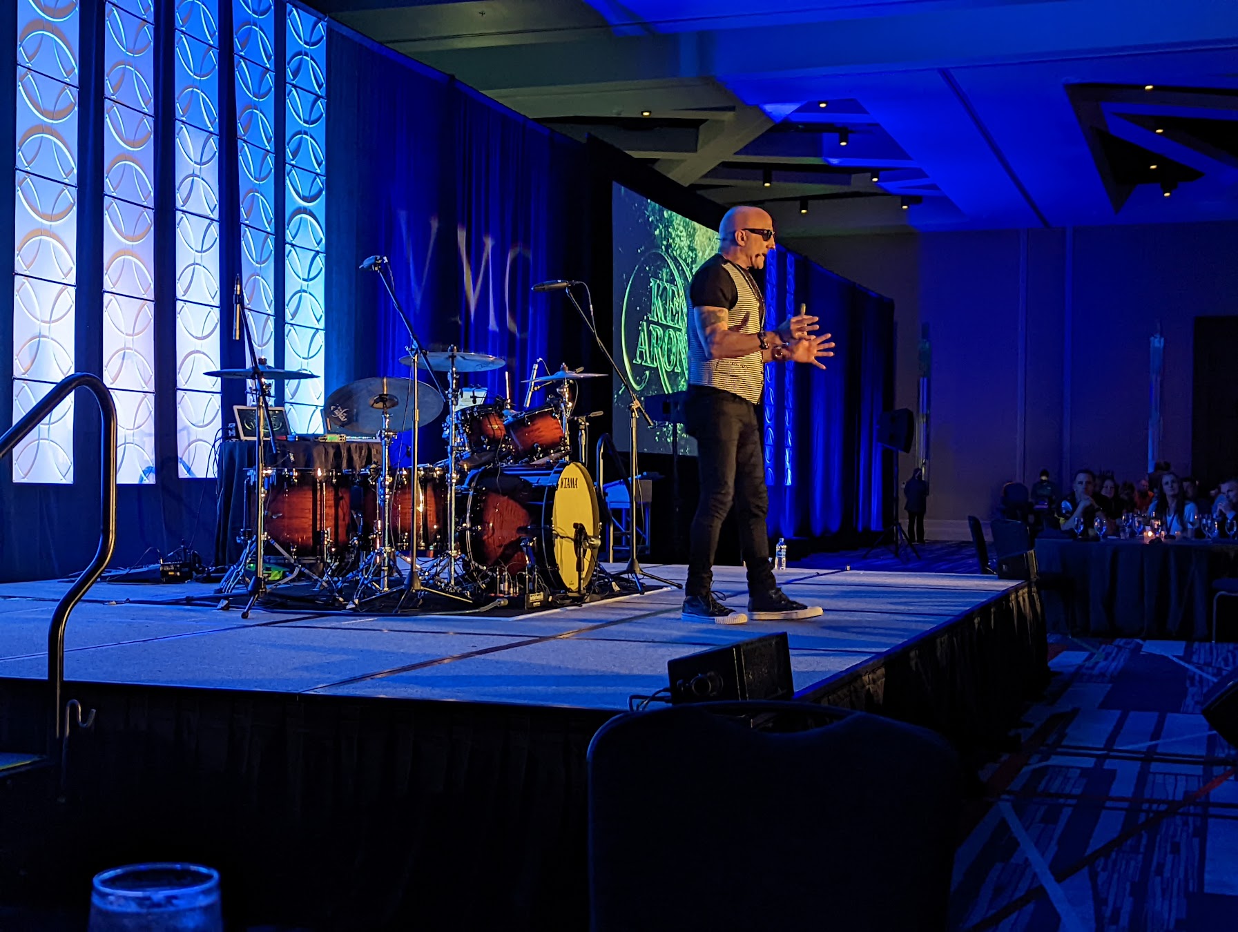 Kenny Aronoff corporate speaking at VMG event