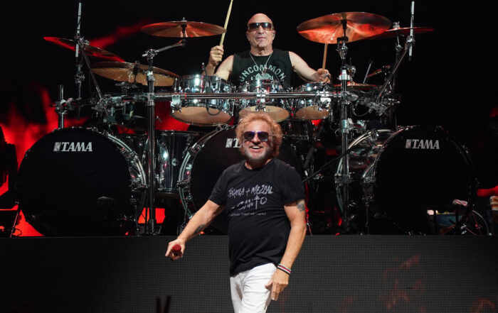 Kenny Aronoff with Sammy Hagar during Best of All Worlds Tour