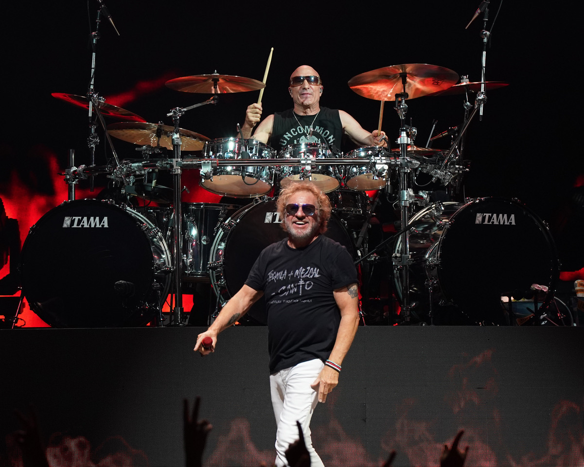 Kenny Aronoff with Sammy Hagar during Best of All Worlds Tour